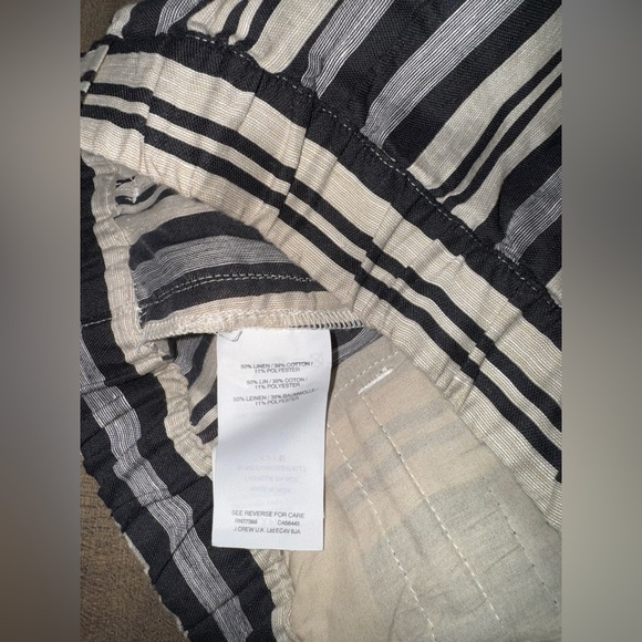 Madewell NWT Linen Evelyn Striped Black & Tan Size XS - Picture 8 of 10
